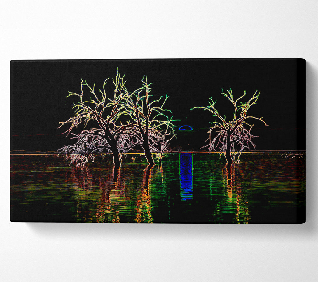  A Canvas Print of Abstract Neon Landscape 15 Canvas Wall Art