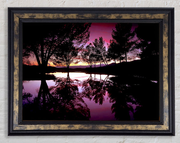 Purple Lake Calm Framed Print
