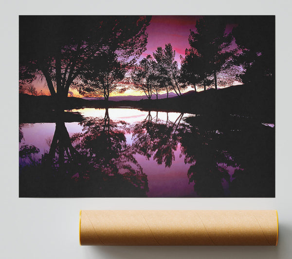 Purple Lake Calm Poster