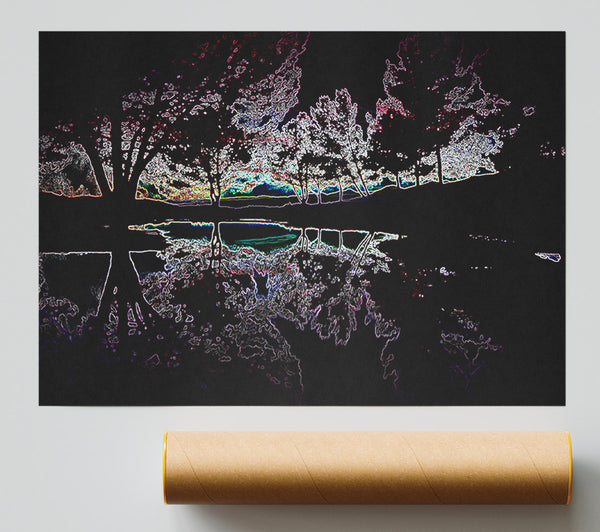 Abstract Neon Landscape 13 Print