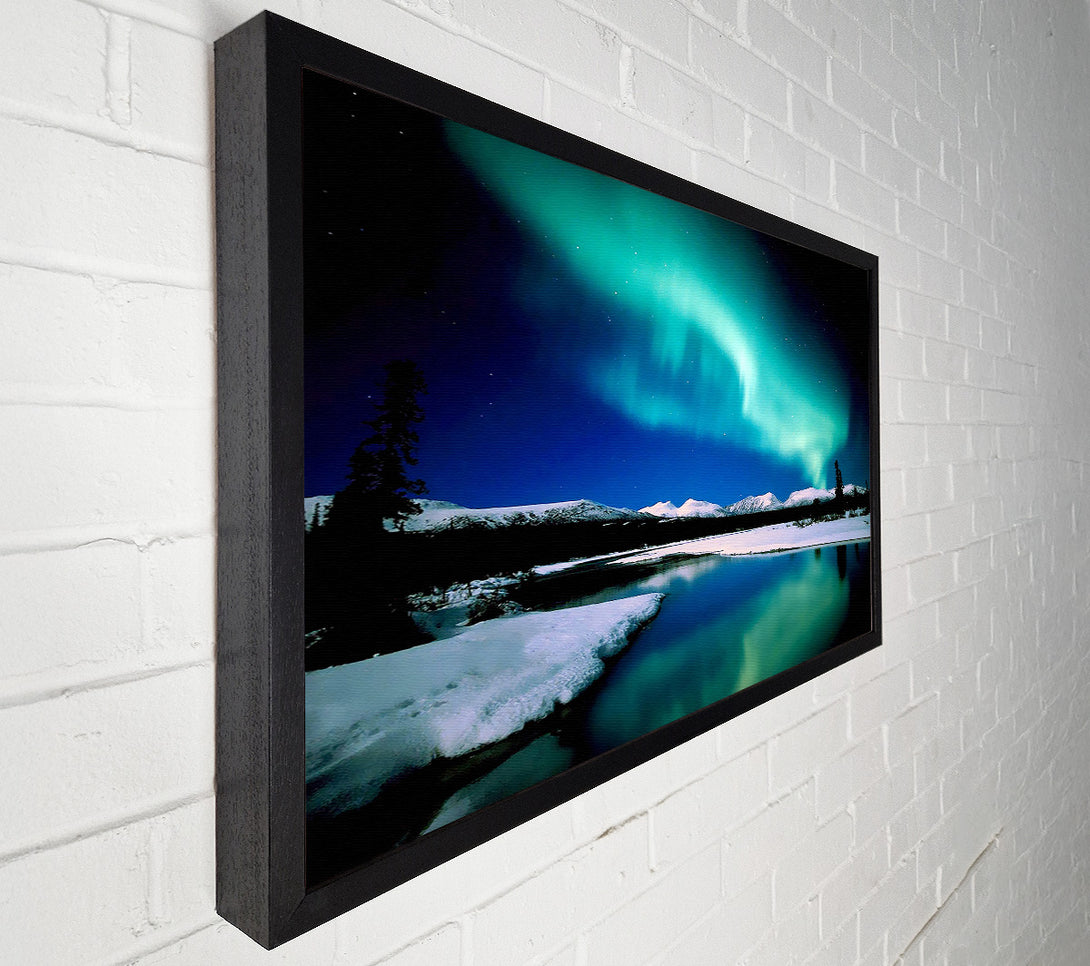  A Canvas Print of Northern Lights Lake View Canvas Print
