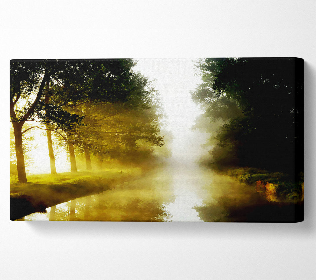  A Canvas Print of Misty Morning Lake Canvas Wall Art