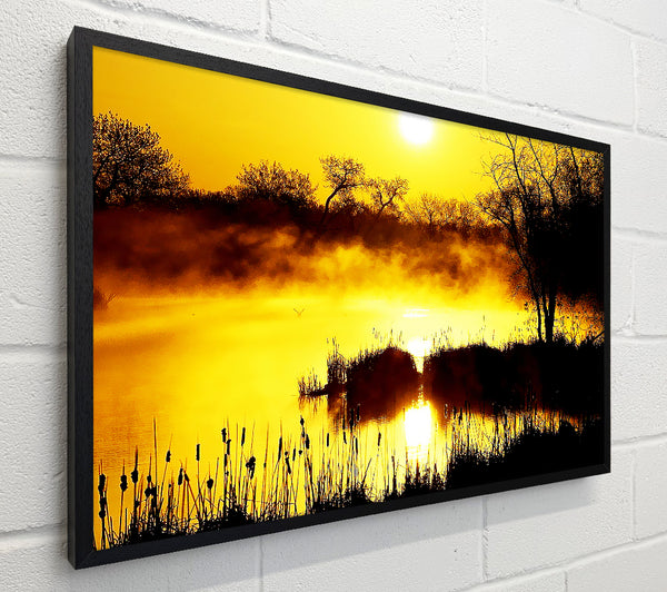 Misty Yellow Lake Side