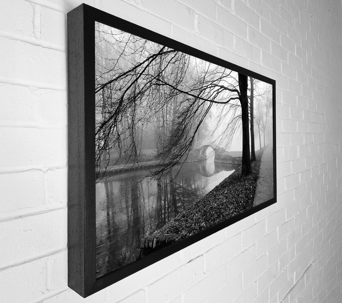  A Canvas Print of Winter River Walk B n W Canvas Print