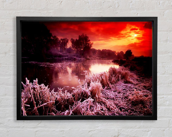Winter By The Lake Framed Print