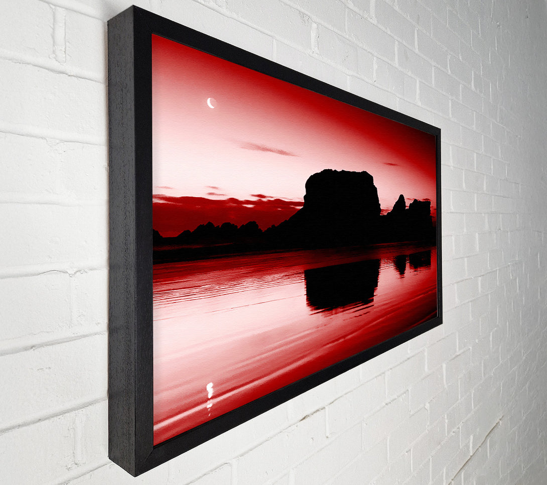  A Canvas Print of Moon Reflections Red Canvas Wall Art