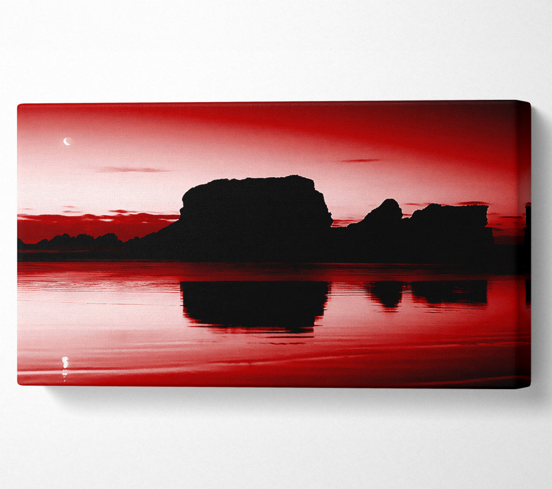  A Canvas Print of Moon Reflections Red Canvas Wall Art