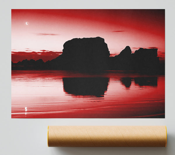 Moon Reflections Red Giclee Print