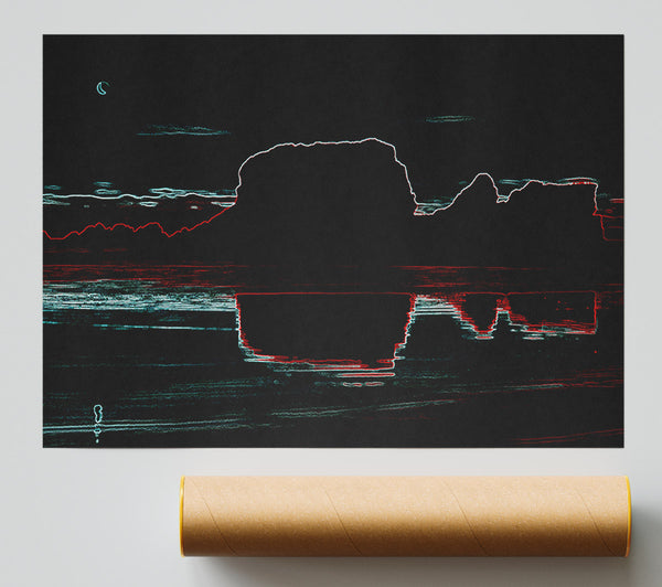 Abstract Neon Landscape 06 Print