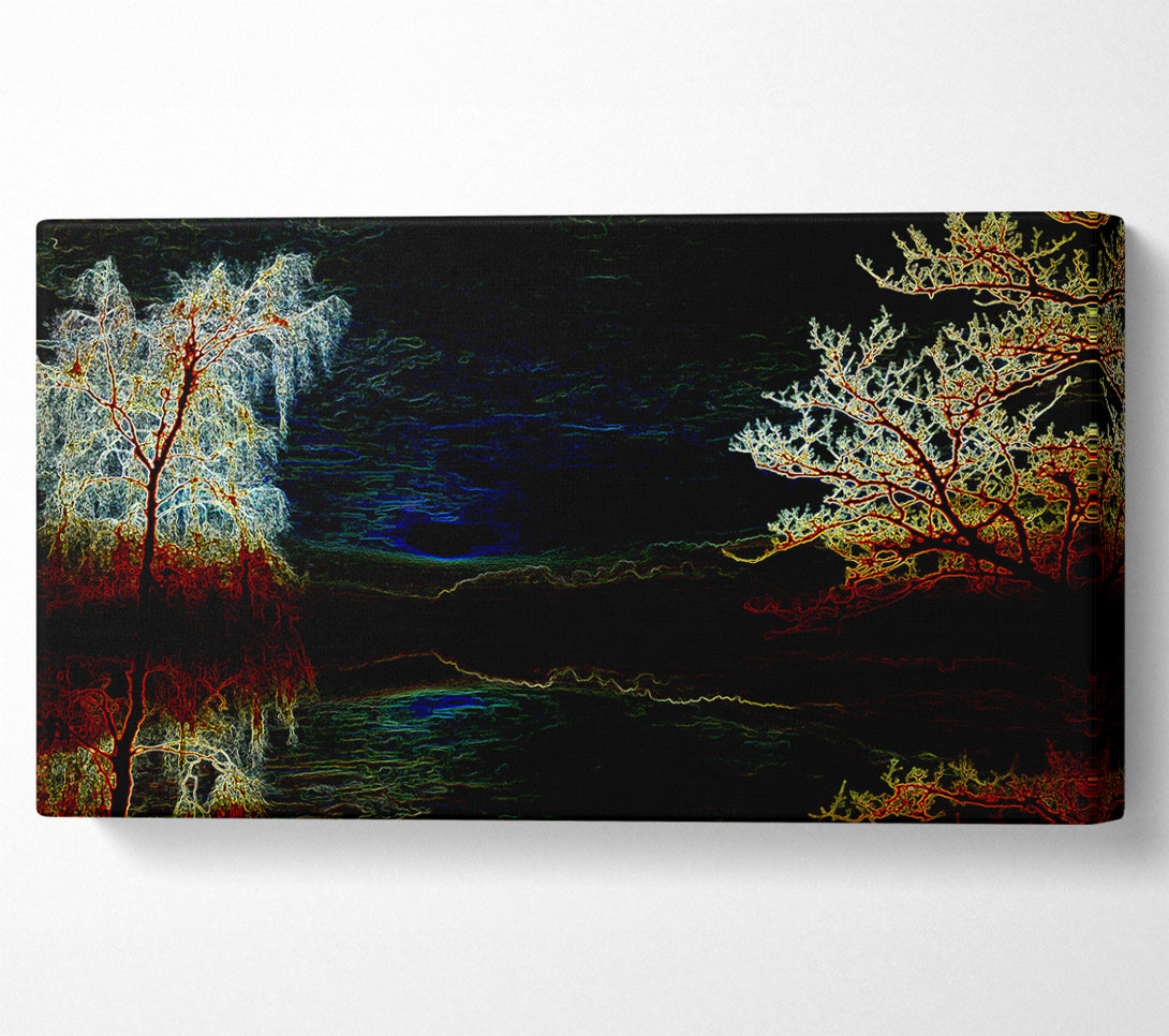  A Canvas Print of Abstract Neon Landscape 19 Canvas Wall Art