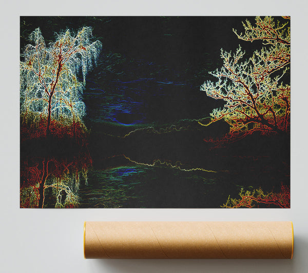 Abstract Neon Landscape 19 Print