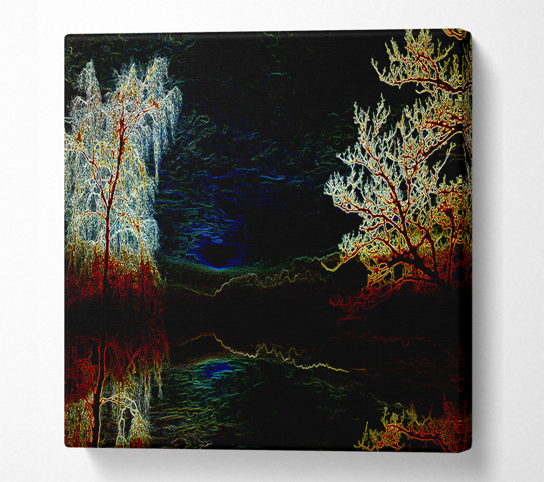  A Canvas Print of Abstract Neon Landscape 19 Canvas Wall Art