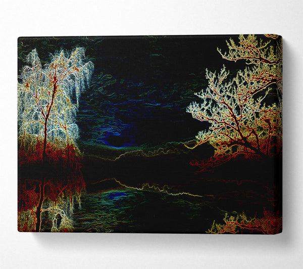 A Canvas Print of Abstract Neon Landscape 19 Canvas Wall Art