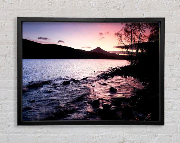 River Bank Sunrise Framed Print