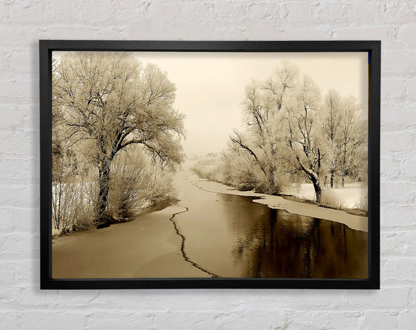 Winter Wonderland Sepia Framed Print