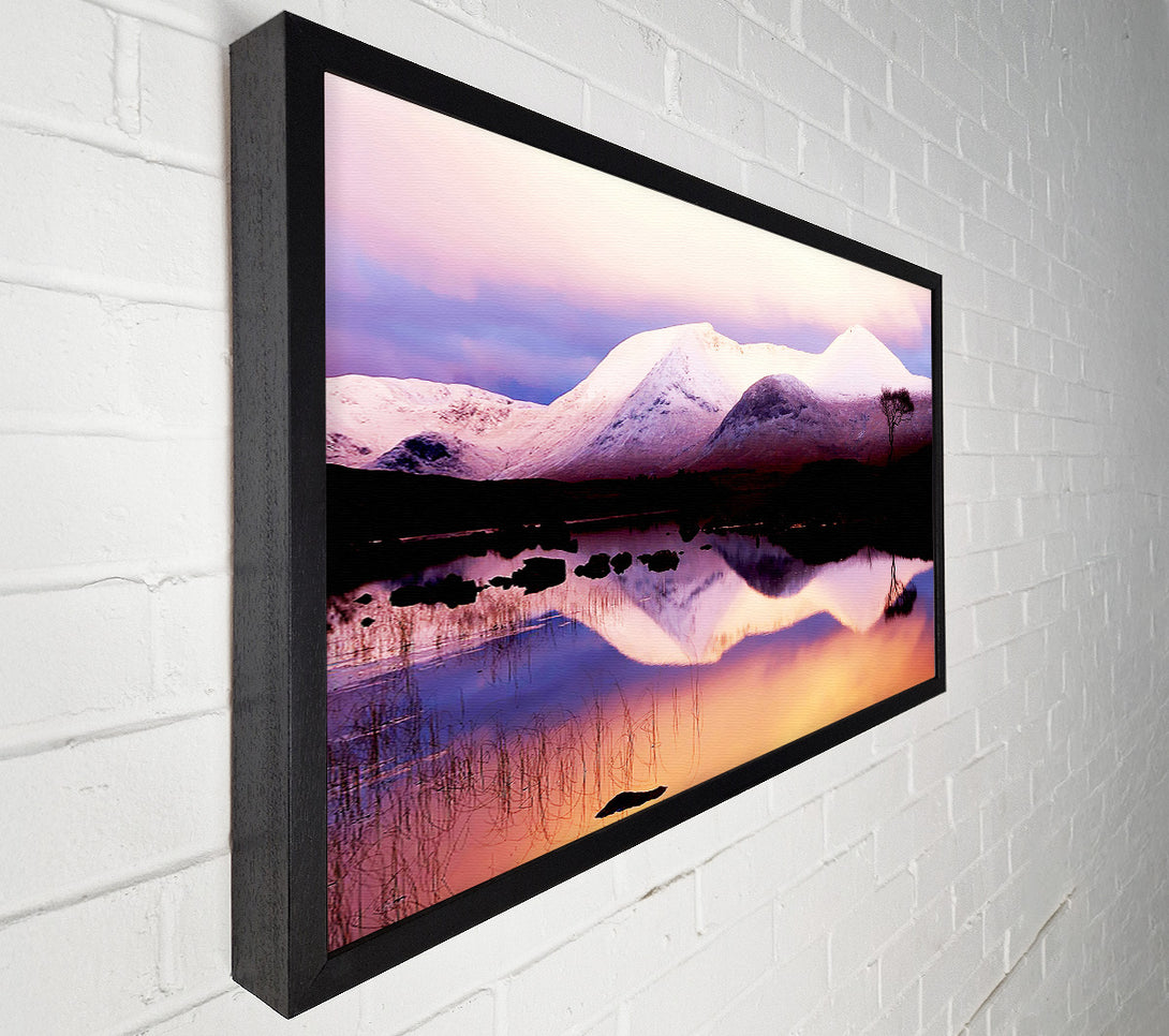  A Canvas Print of Tranquil Mountain Snow Reflections Canvas Art
