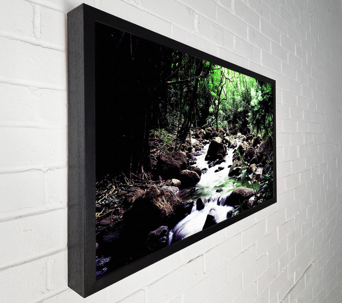  A Canvas Print of Hidden Woodland Stream Canvas Wall Art