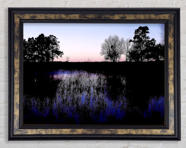 The Purple Morning Lake Framed Print