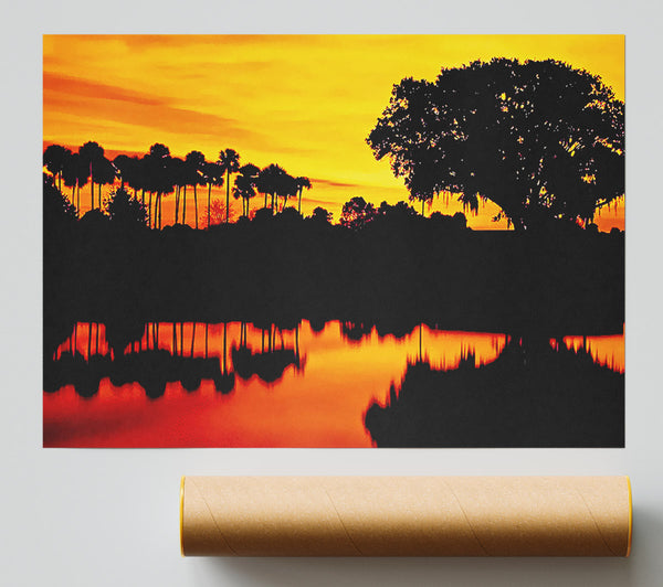 Beautiful Orange River Reflections Print