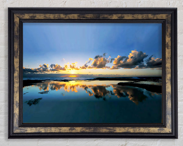 Golden Cloud Reflections Framed Print