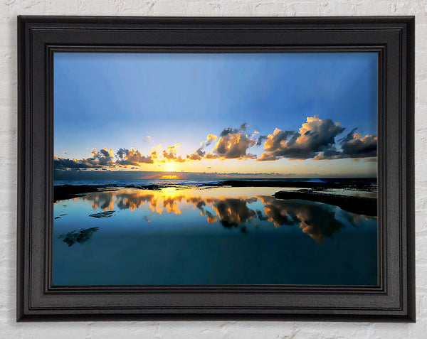Golden Cloud Reflections Framed Print