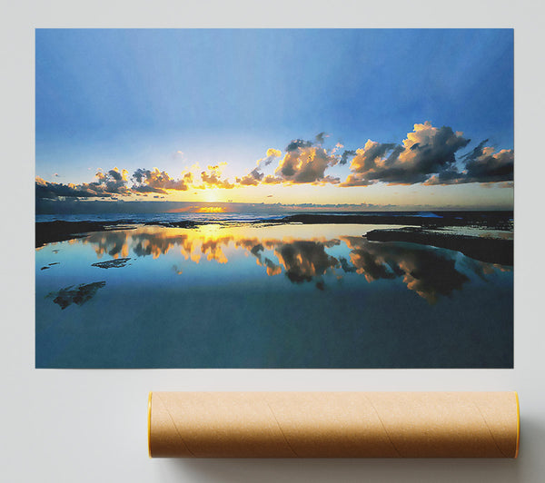 Golden Cloud Reflections Poster