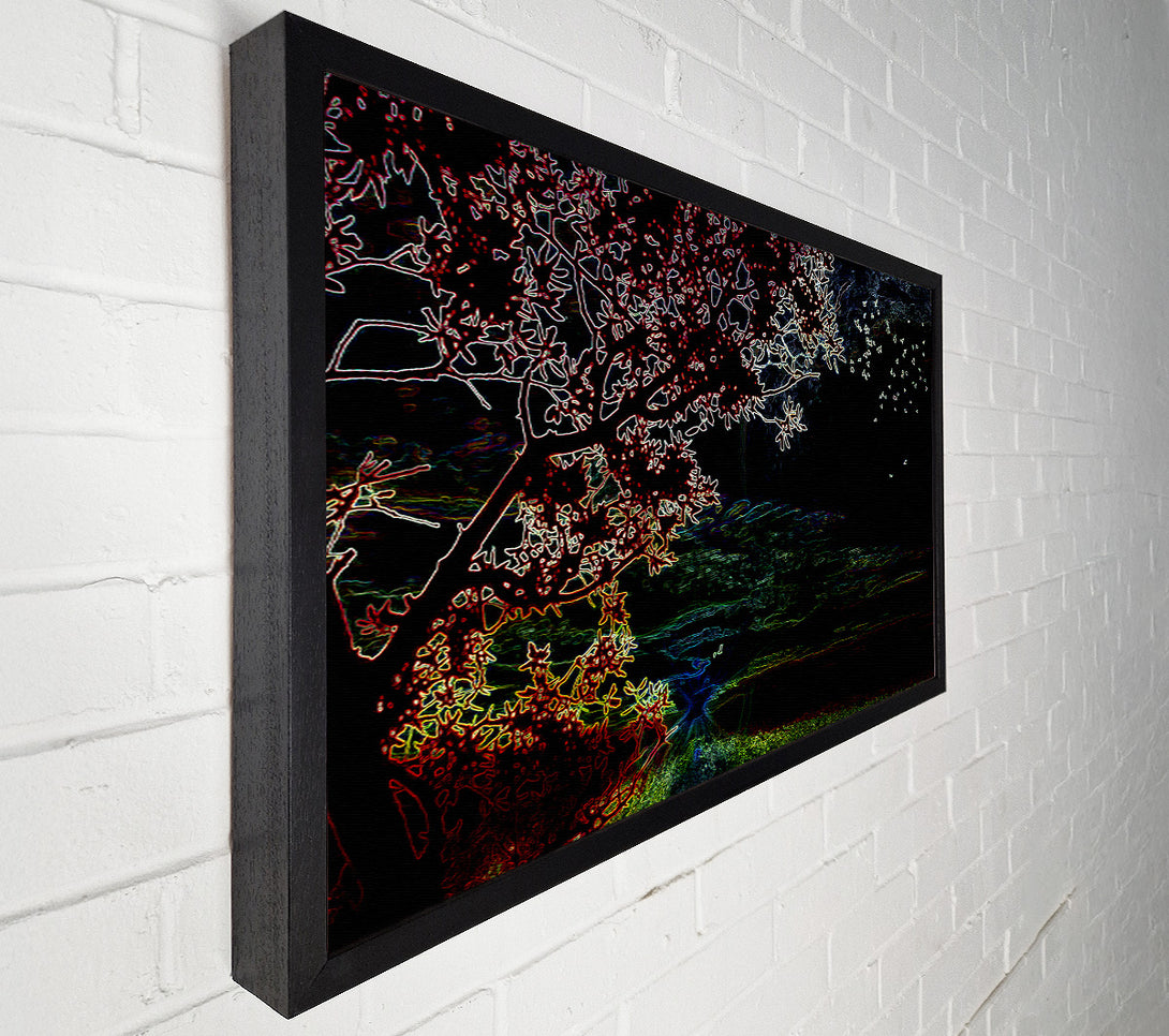  A Canvas Print of Neon Lake Canvas Print