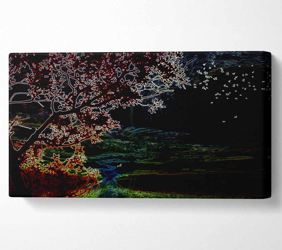  A Canvas Print of Neon Lake Canvas Print