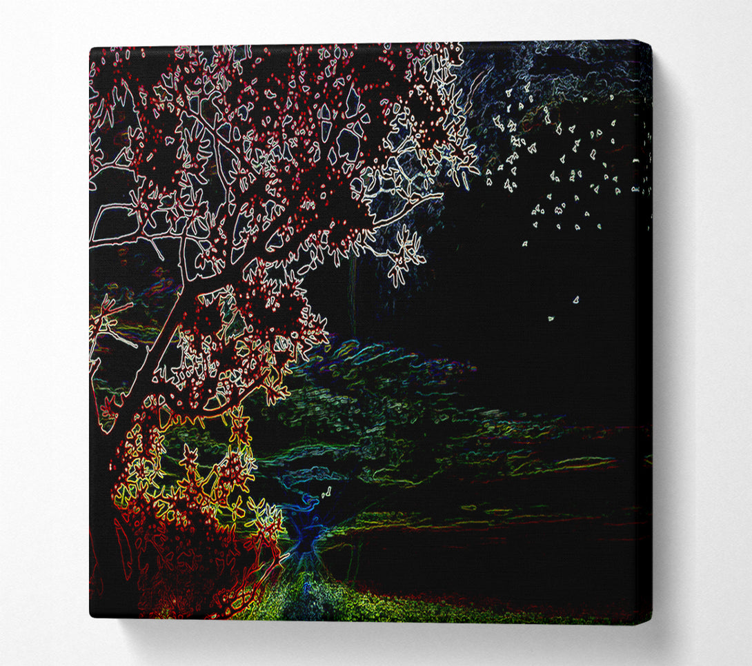  A Canvas Print of Neon Lake Canvas Print