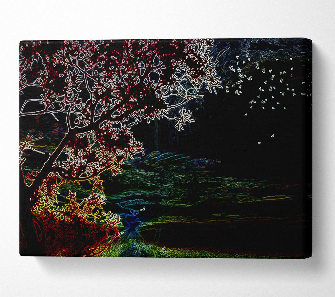  A Canvas Print of Neon Lake Canvas Print