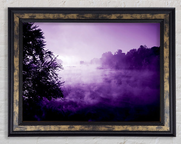 Purple Misty Lake Framed Print