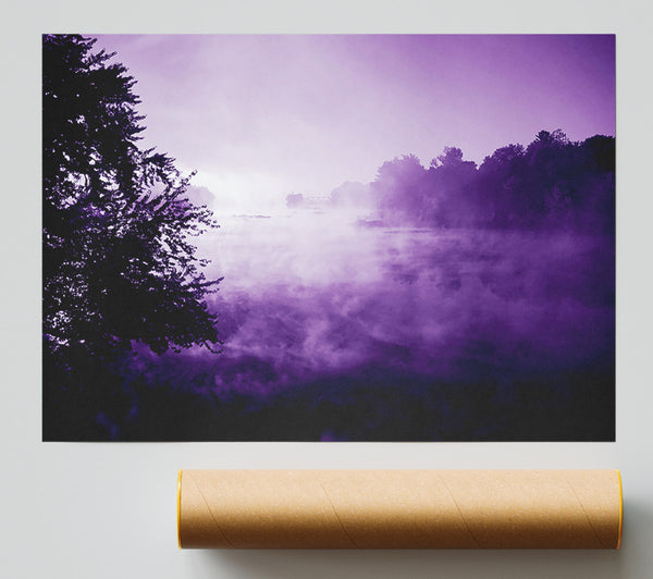 Purple Misty Lake Giclee Print