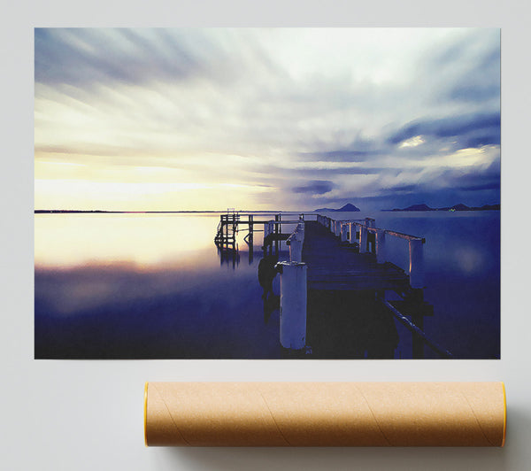 Stunning River Jetty Sunrise Print