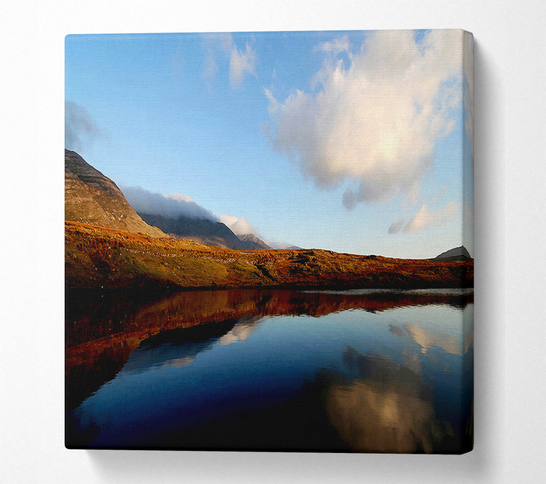  A Canvas Print of The Contours Of The Mountain Lake Canvas Print