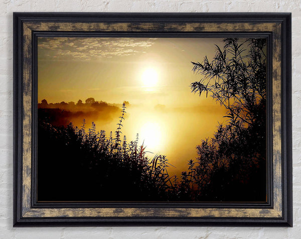 Yellow Winter Lake Framed Print