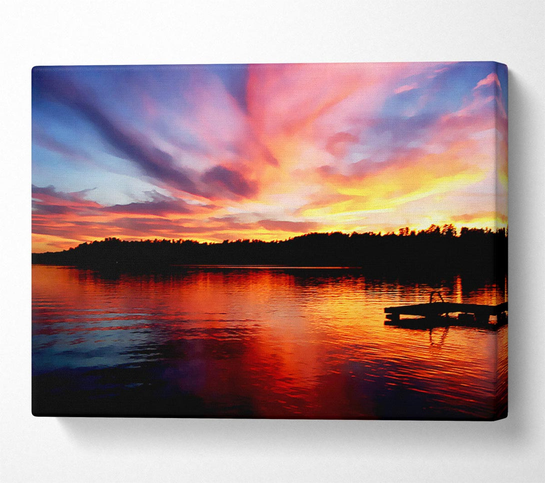  A Canvas Print of Red River Reflections Canvas Art