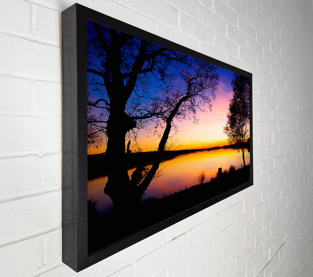  A Canvas Print of Calm Lake Sunset Canvas Wall Art