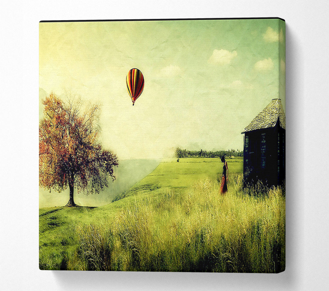  A Canvas Print of Hot Air Balloon Ride In The Countryside Canvas Art