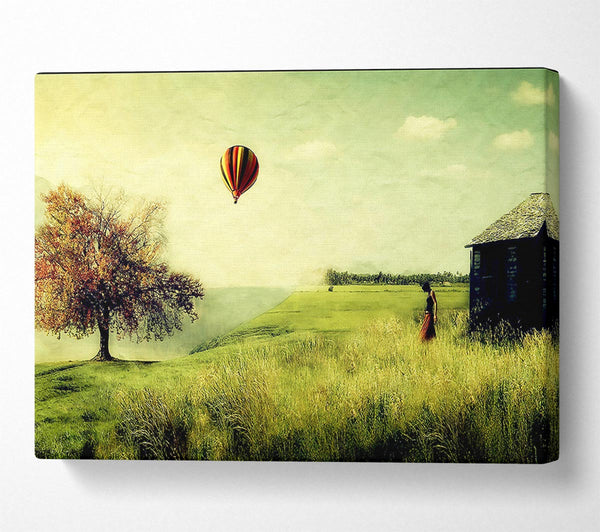  A Canvas Print of Hot Air Balloon Ride In The Countryside Canvas Art