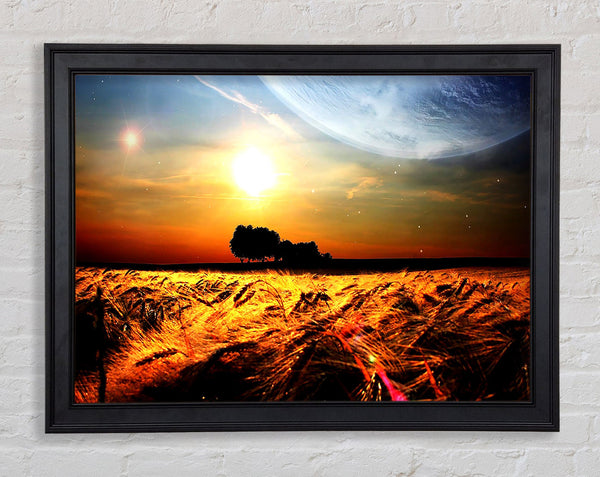 Felder Weizen in den Planeten goldene Sonne