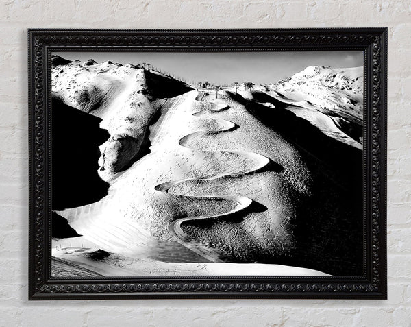 Les Deux Alpes B n W Framed Print