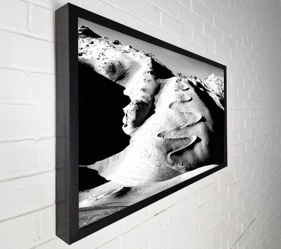  A Canvas Print of Les Deux Alpes B n W Canvas Print