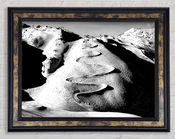 Les Deux Alpes B n W Framed Print