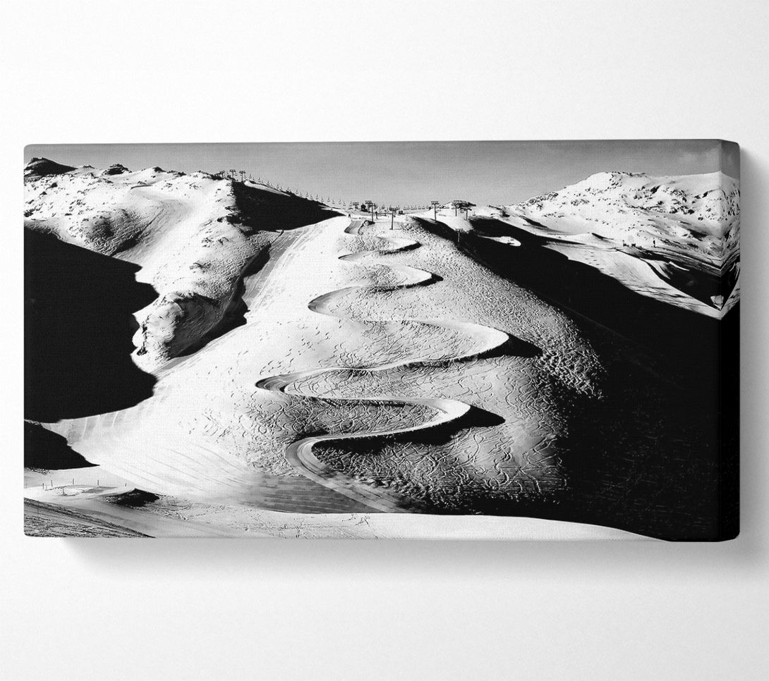  A Canvas Print of Les Deux Alpes B n W Canvas Print