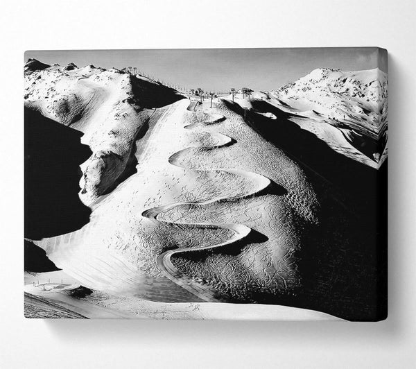  A Canvas Print of Les Deux Alpes B n W Canvas Print