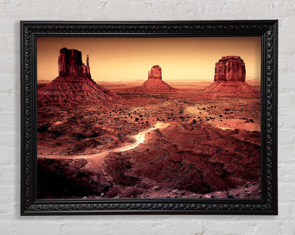 Dark Monument Valley Arizona Framed Print