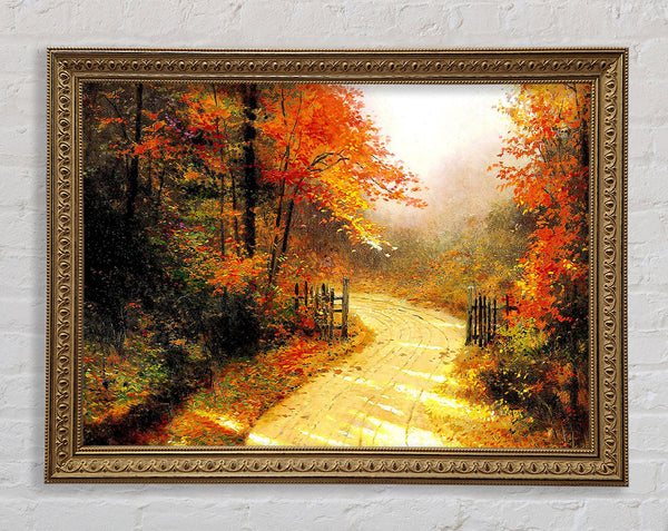 Autumn Lane Framed Print