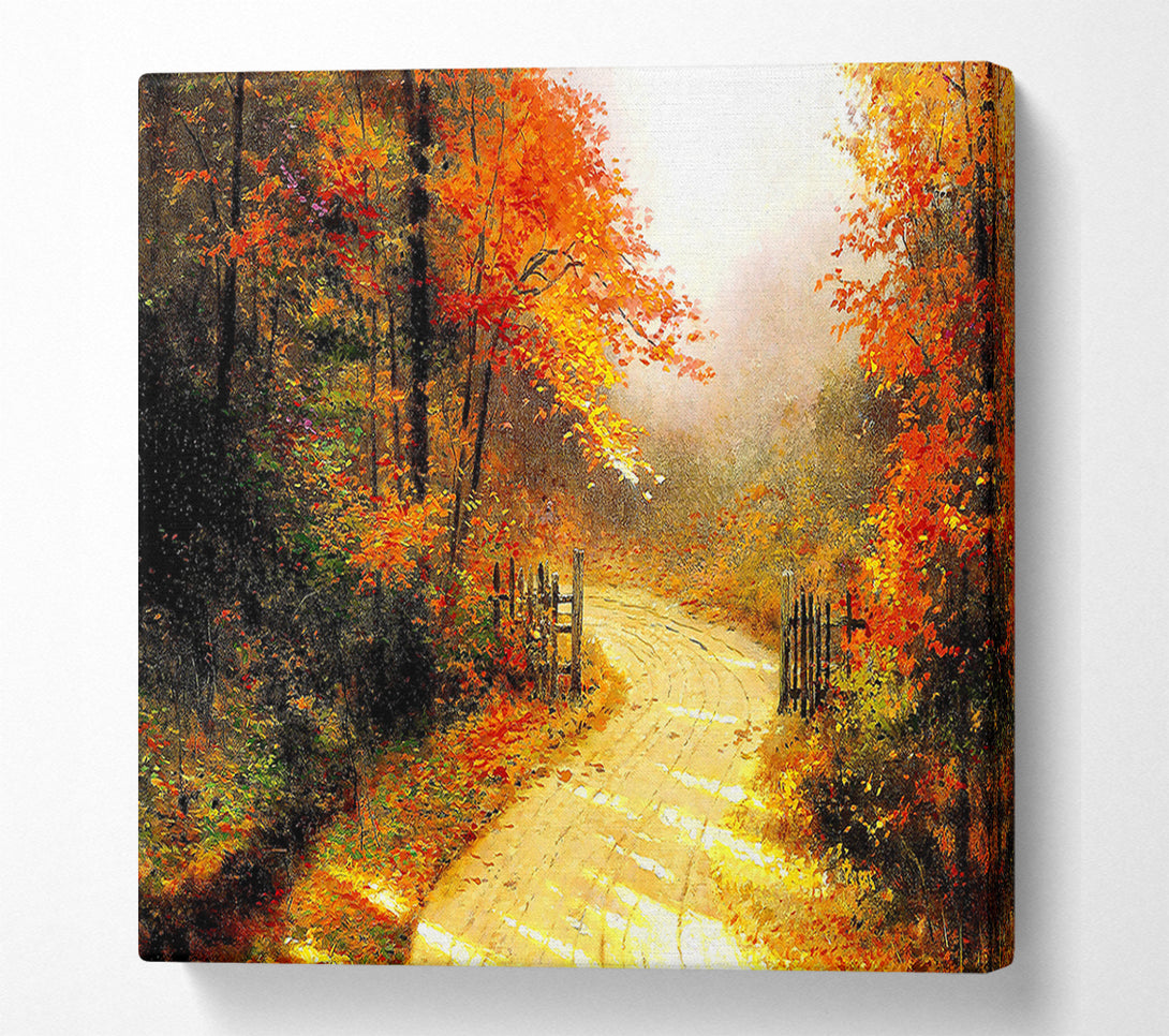  A Canvas Print of Autumn Lane Canvas Print