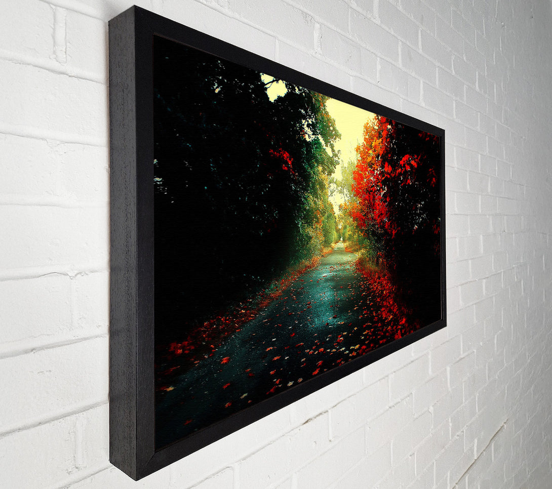  A Canvas Print of Red Trees On The Autumn path Canvas Art