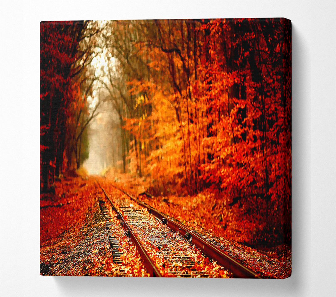  A Canvas Print of Autumn Railway Canvas Art